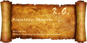 Kopstein Oberon névjegykártya